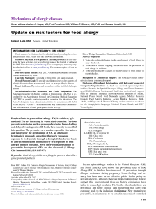 Update on risk factors for food allergy