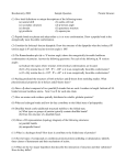 Biochemistry 2000 Sample Question Protein