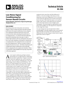Low Noise Signal Conditioning for Sensor-Based