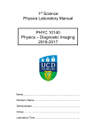 1st Science Physics Laboratory Manual PHYC 10140 Physics