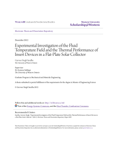 Experimental Investigation of the Fluid Temperature Field and the