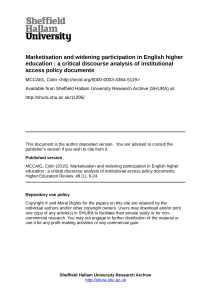 Marketisation and widening participation in English higher education