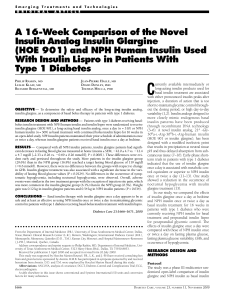 A 16-Week Comparison of the Novel Insulin Analog