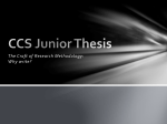 CCS Junior Thesis - An Unworthy Servant