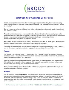 What Can Your Audience Do For You