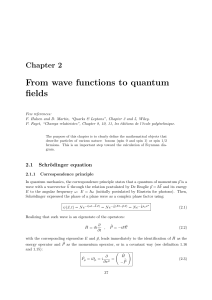 From wave functions to quantum fields