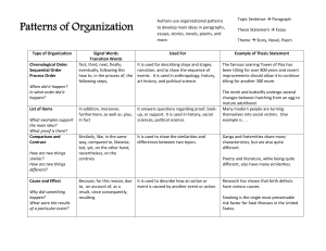 Patterns of Organization