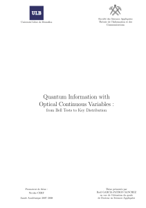 Quantum Information with Optical Continuous Variables - QuIC