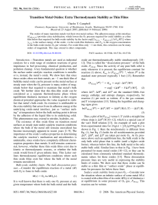 Transition Metal Oxides - University of Washington