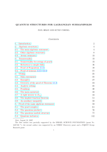 QUANTUM STRUCTURES FOR LAGRANGIAN SUBMANIFOLDS