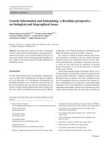 Genetic information and biobanking: a Brazilian perspective on