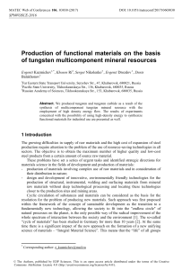 Production of functional materials on the basis of tungsten