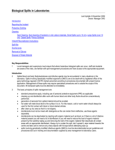 management of biological spills in laboratories