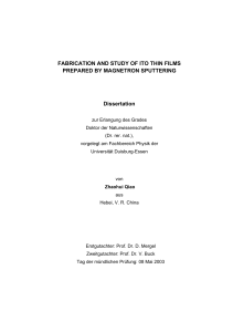 FABRICATION AND STUDY OF ITO THIN FILMS