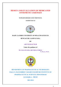 design and evaluation of medicated antiemetic lozenges