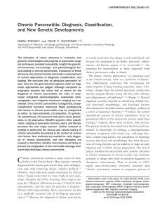 Chronic Pancreatitis: Diagnosis, Classification, and New Genetic