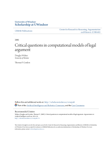 Critical questions in computational models of legal argument