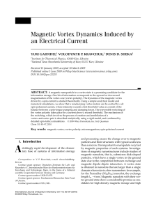 Magnetic vortex dynamics induced by an electrical current