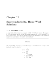 Chapter 12 Superconductivity. Home Work Solutions