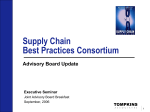 Advisory Board Update - Tompkins Supply Chain Consortium