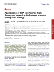 Applications of RNA interference high