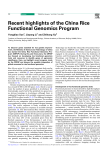 Recent highlights of the China Rice Functional Genomics Program