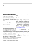 Sampling Techniques for Computational Statistical Physics