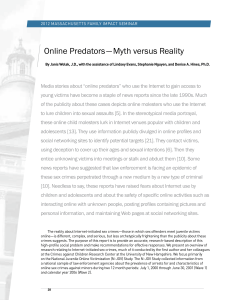Online Predators — Myth versus Reality