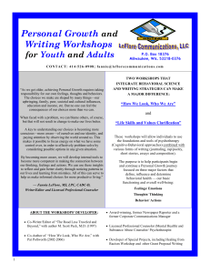 Personal Growth and Writing Workshops