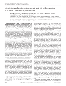 Microbiota transplantation restores normal fecal bile acid