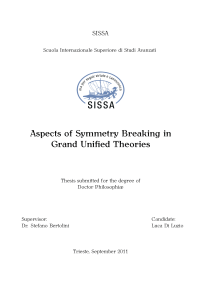 Aspects of Symmetry Breaking in Grand Unified Theories
