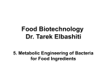 Food Biotechnology Dr. Tarek Elbashiti
