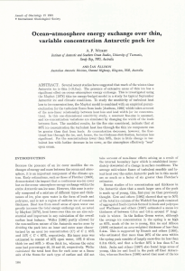 Ocean-atlllosphere energy exchange over thin, variable