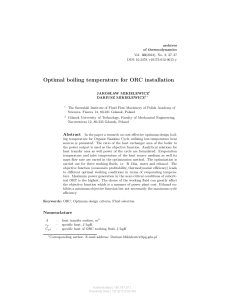 Optimal boiling temperature for ORC installation