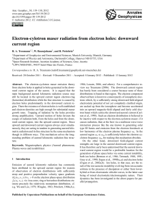 Electron-cylotron maser radiation from electron holes: downward