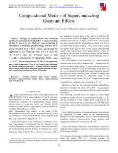 Computational Models of Superconducting Quantum Effects