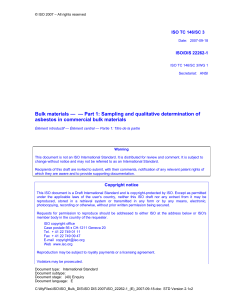 Bulk materials — — Part 1: Sampling and qualitative determination