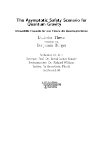 The Asymptotic Safety Scenario for Quantum Gravity Bachelor