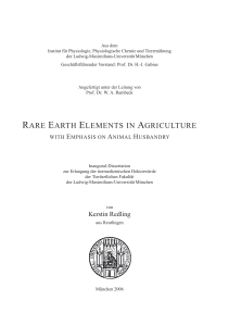 Rare Earth Elements in Agriculture with Emphasis on Animal