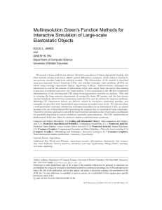 Multiresolution Green`s Function Methods for Interactive
