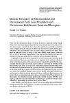 Genetic Disorders of Mitochondrial and Peroxisomal Fatty Acid