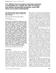 Two different but converging messenger pathways to intracellular