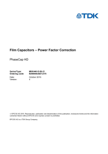 Film Capacitors – Power Factor Correction - MKK440-D-50