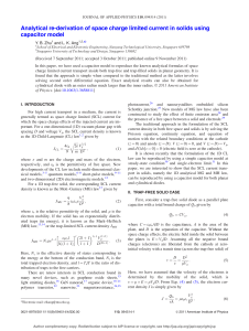 Analytical re-derivation of space charge limited current in