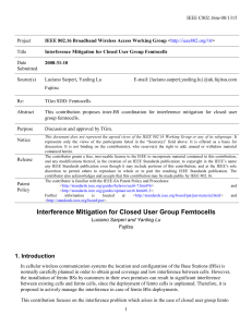 2. Interference Mitigation for Closed User Group Femtocells