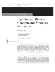 Liquidity and Reserve Management: Strategies and Policies