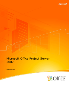 Overview of Microsoft Office Project Server 2007