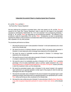 Independent Accountant`s Report on Applying Agreed Upon