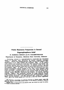Proton Resonance Frequencies in Several Organophosphorus Acids