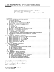 Mass spectrometry of oligosaccharides